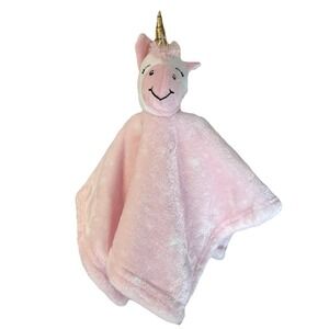 New HB Pink Unicorn Baby Girl Lovey Plush Security Blanket, Infant Companion Toy